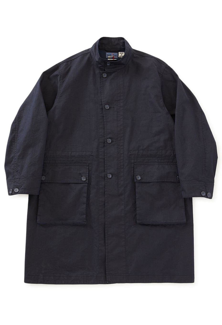 Indigo nylon satin field coat - INDIGO