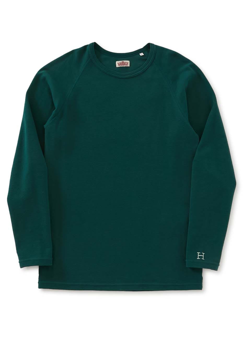 ストレッチフライス ロングスリーブ Tシャツ - DARK GREEN