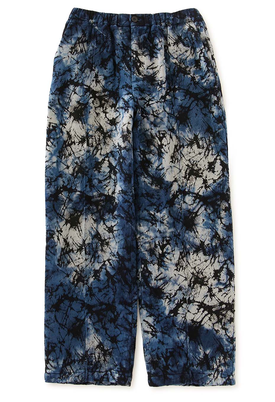 ソフトコットンガラスジャカード インディゴテゾメ ドローパンツ - INDIGO