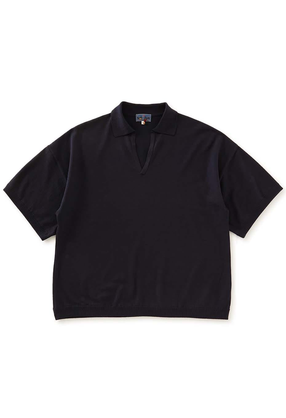 オーガニックカミイトコットン ポロネックプルオーバー - NAVY