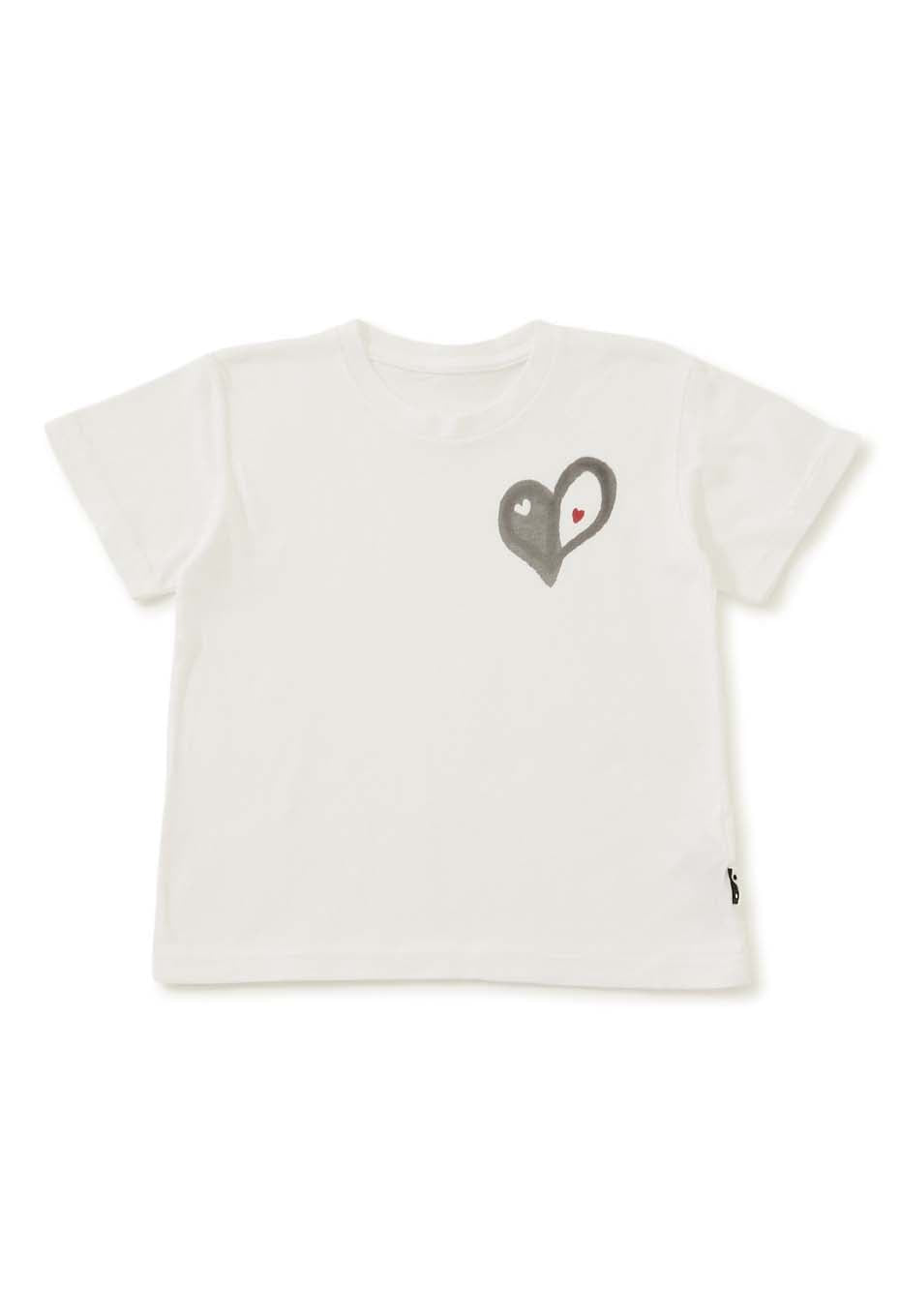 Kids Bokashi Heart T-shirt - WHITE
