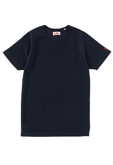 ストレッチフライス Vネックショートスリーブ Tシャツ - DARK NAVY