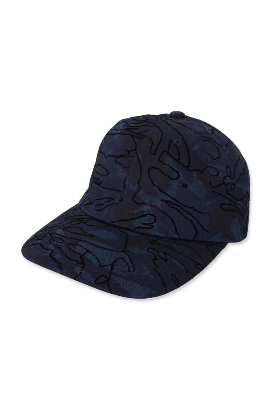 インディゴナイロンサテン チャクバツフロッキーキャップ - INDIGO