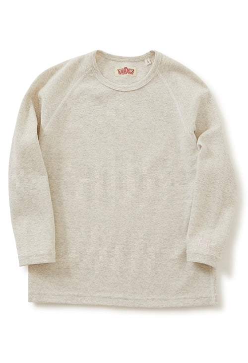 キッズ ストレッチフライス ロングスリーブ Tシャツ - NATURAL