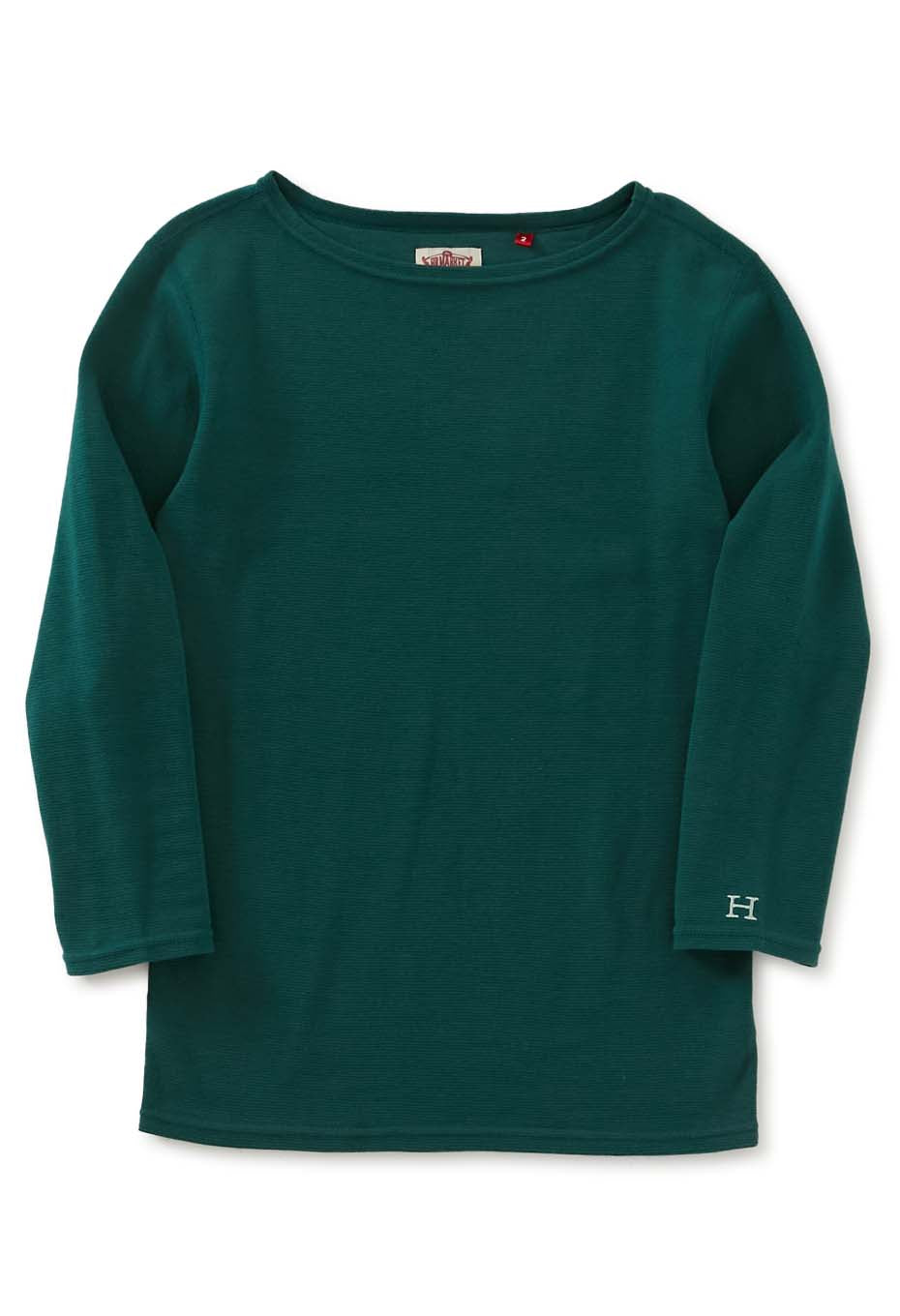 ストレッチフライス ボートネック ハーフスリーブ Tシャツ ウィメンズ - DARK GREEN