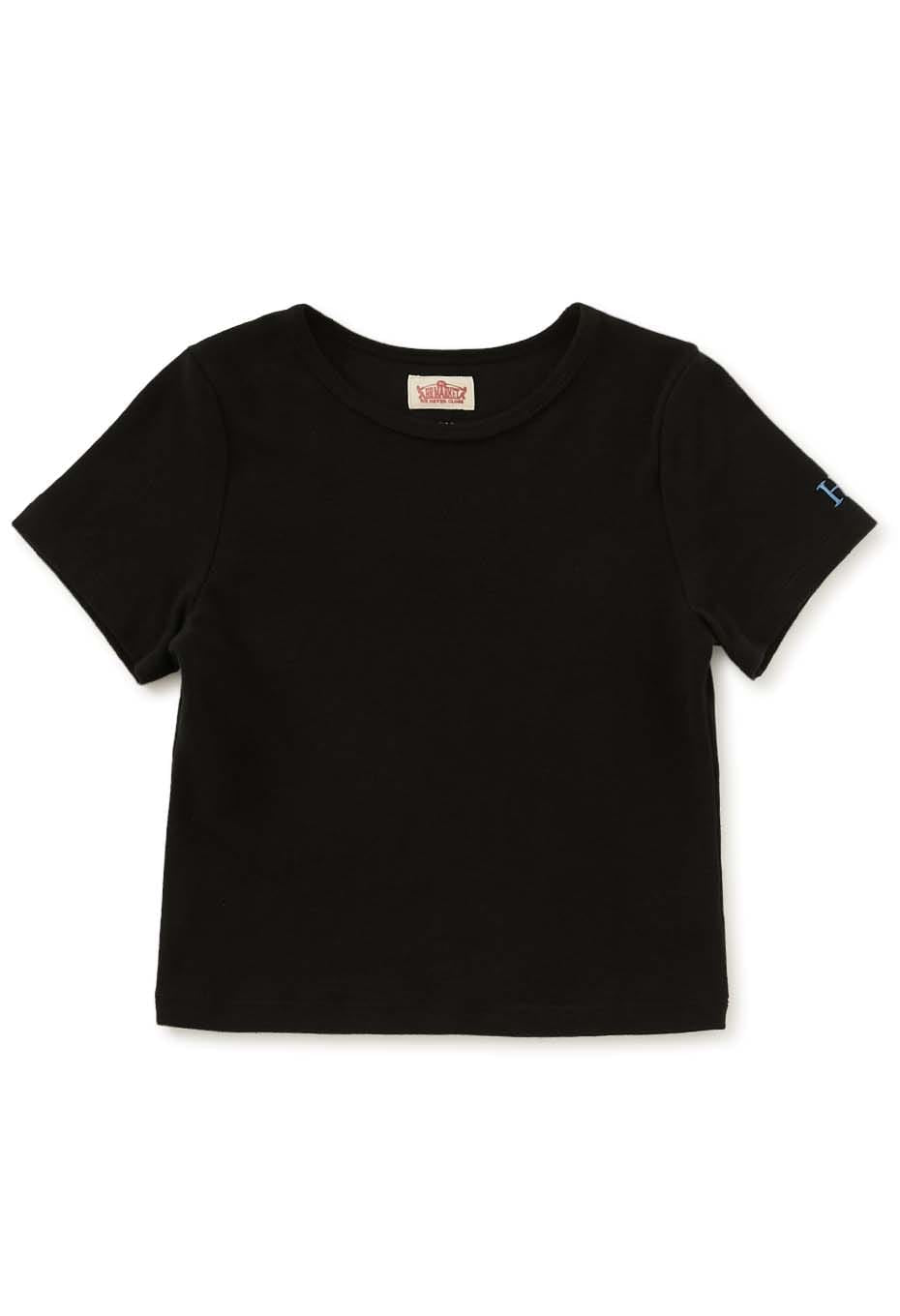 ストレッチフライス クロップド ショートスリーブ Tシャツ ウィメンズ - BLACK