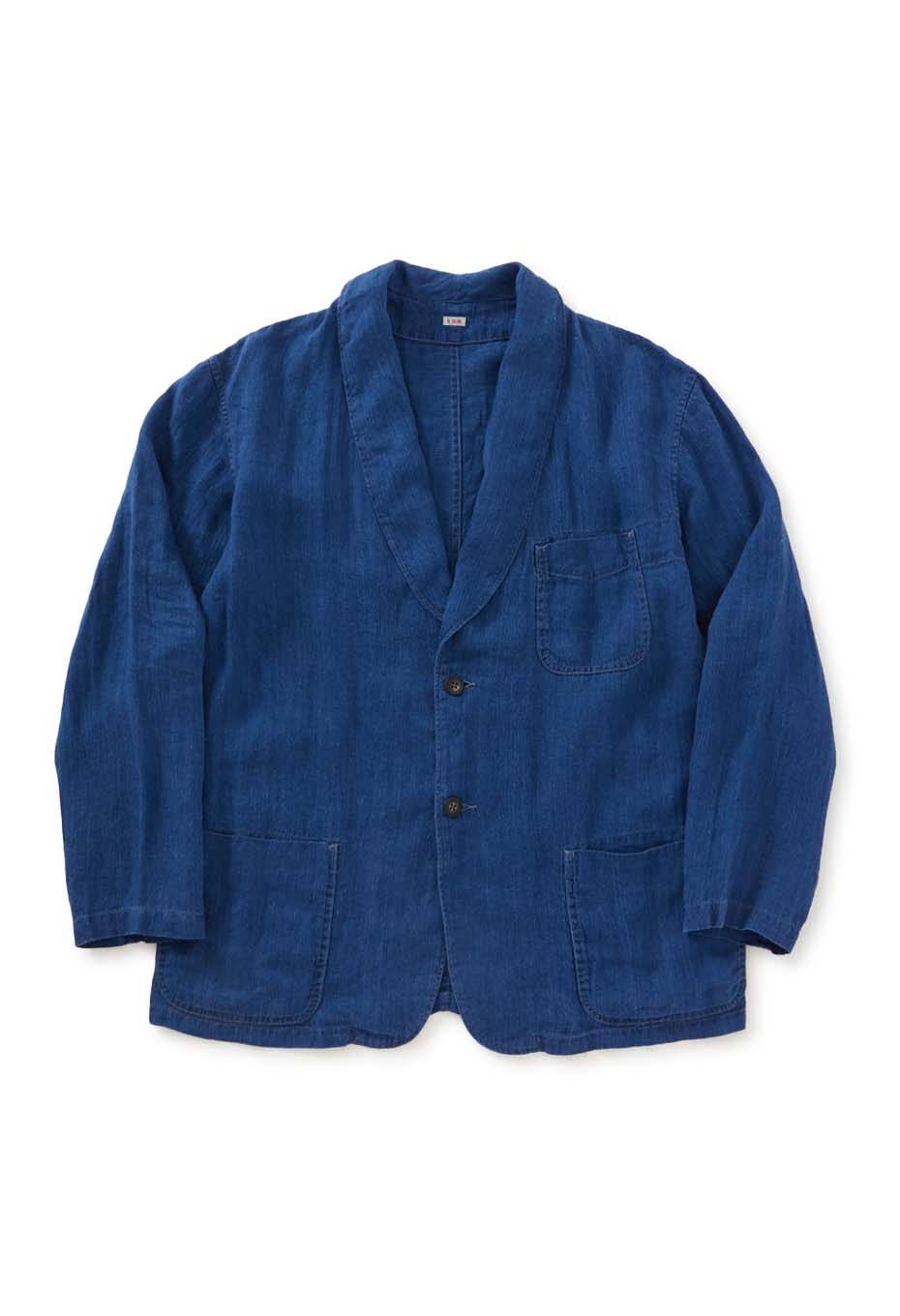 インディゴリネン ハイカウントツイル スモーキングジャケット - INDIGO