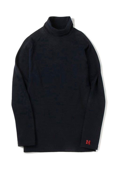 ストレッチフライス タートルネック ロングスリーブ Tシャツ - DARK NAVY