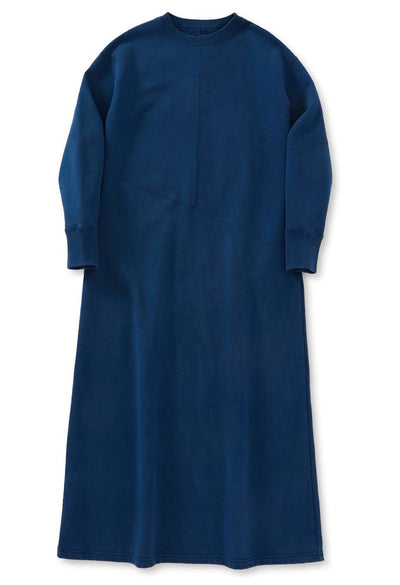 Organic Urake Tezome Sweat Dress - BLUE