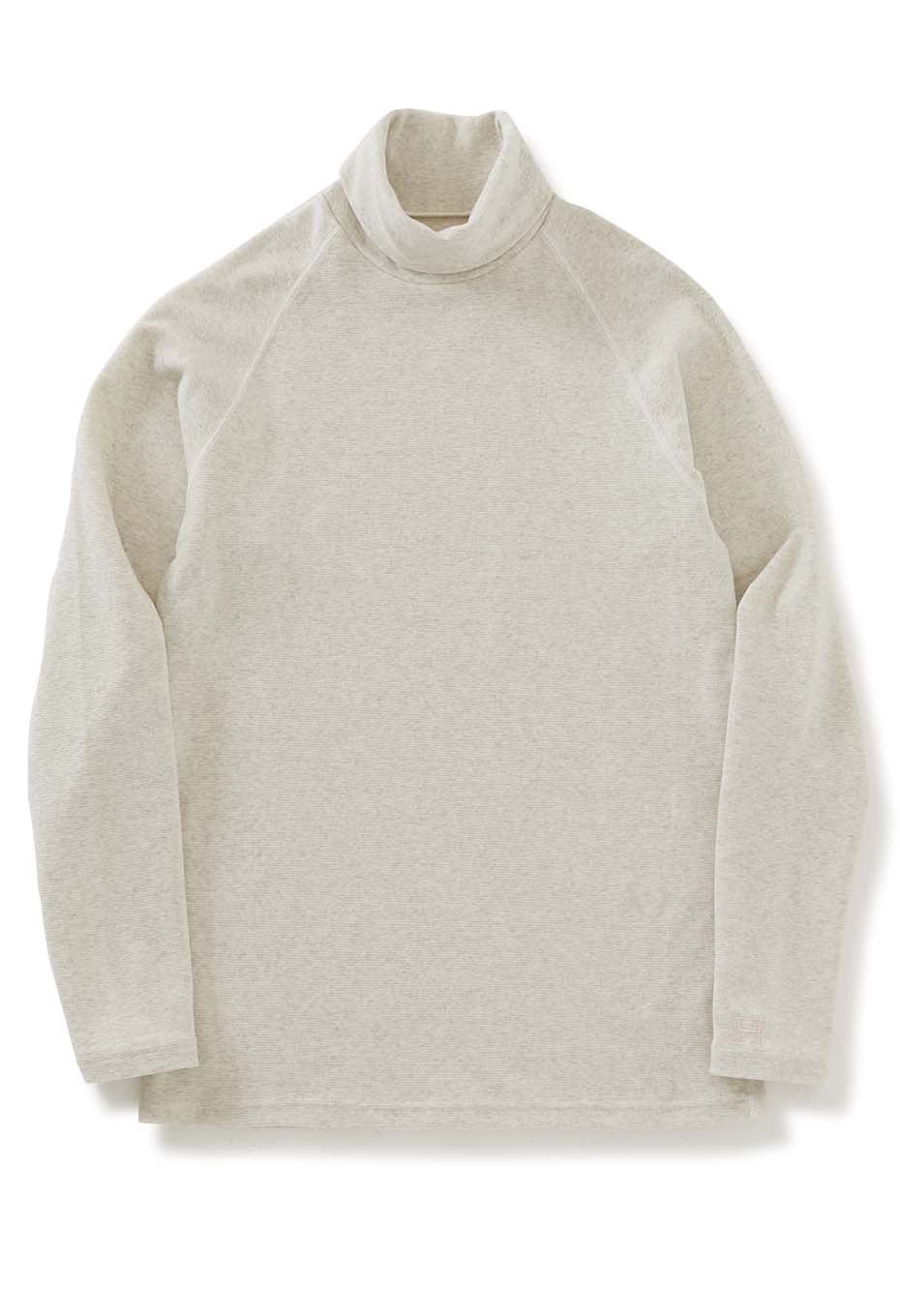 ストレッチフライス タートルネック ロングスリーブ Tシャツ - NATURAL