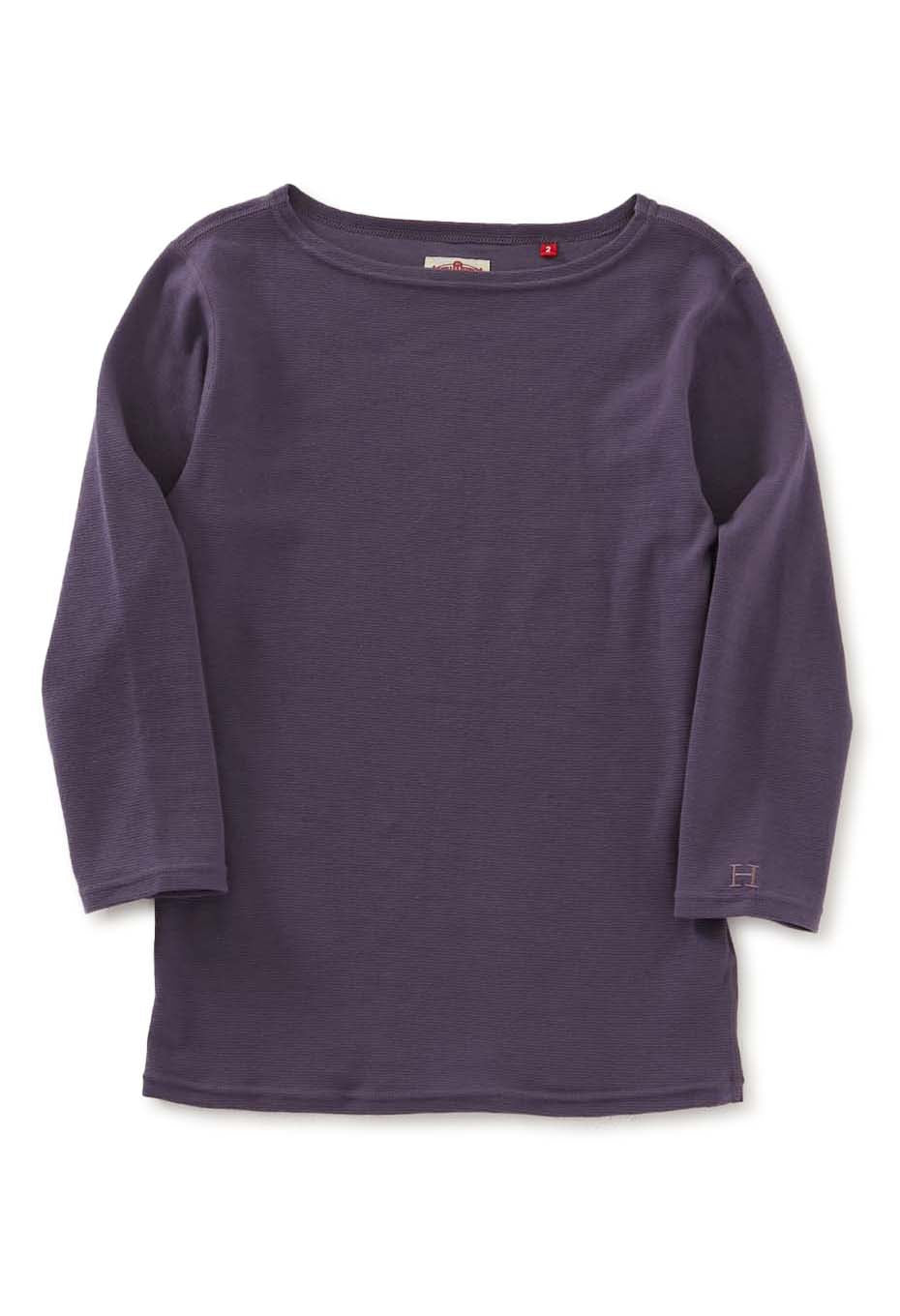 ストレッチフライス ボートネック ハーフスリーブ Tシャツ ウィメンズ - DK PURPLE