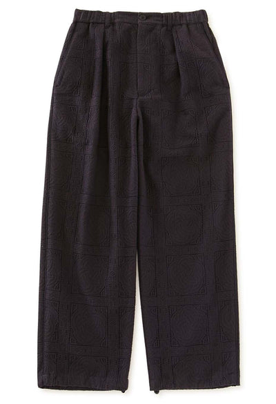 ミズヒキレース ドローストレートパンツ - DARK NAVY
