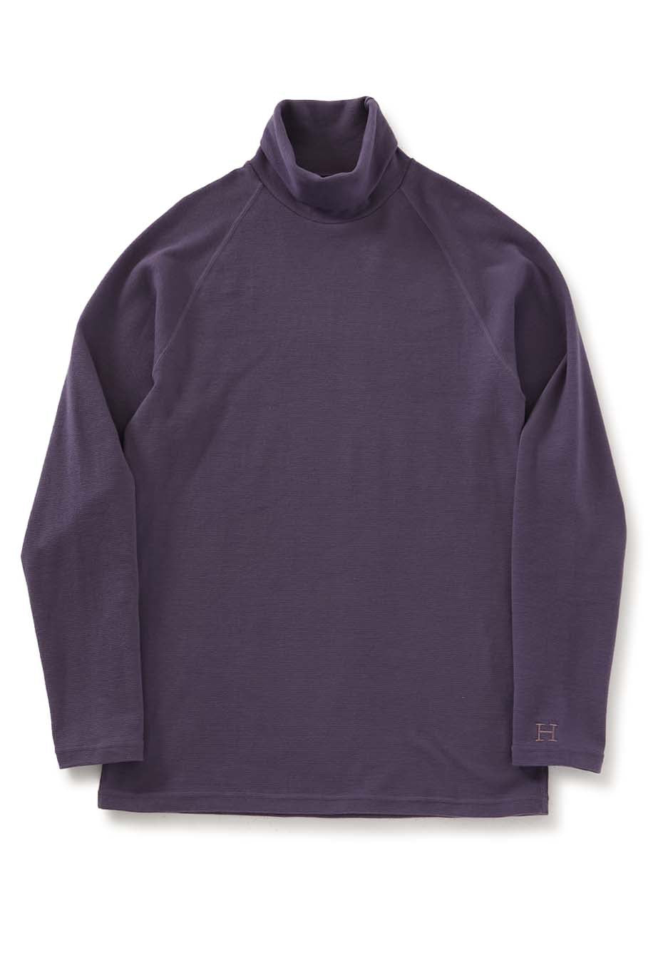 ストレッチフライス タートルネック ロングスリーブ Tシャツ - DK PURPLE