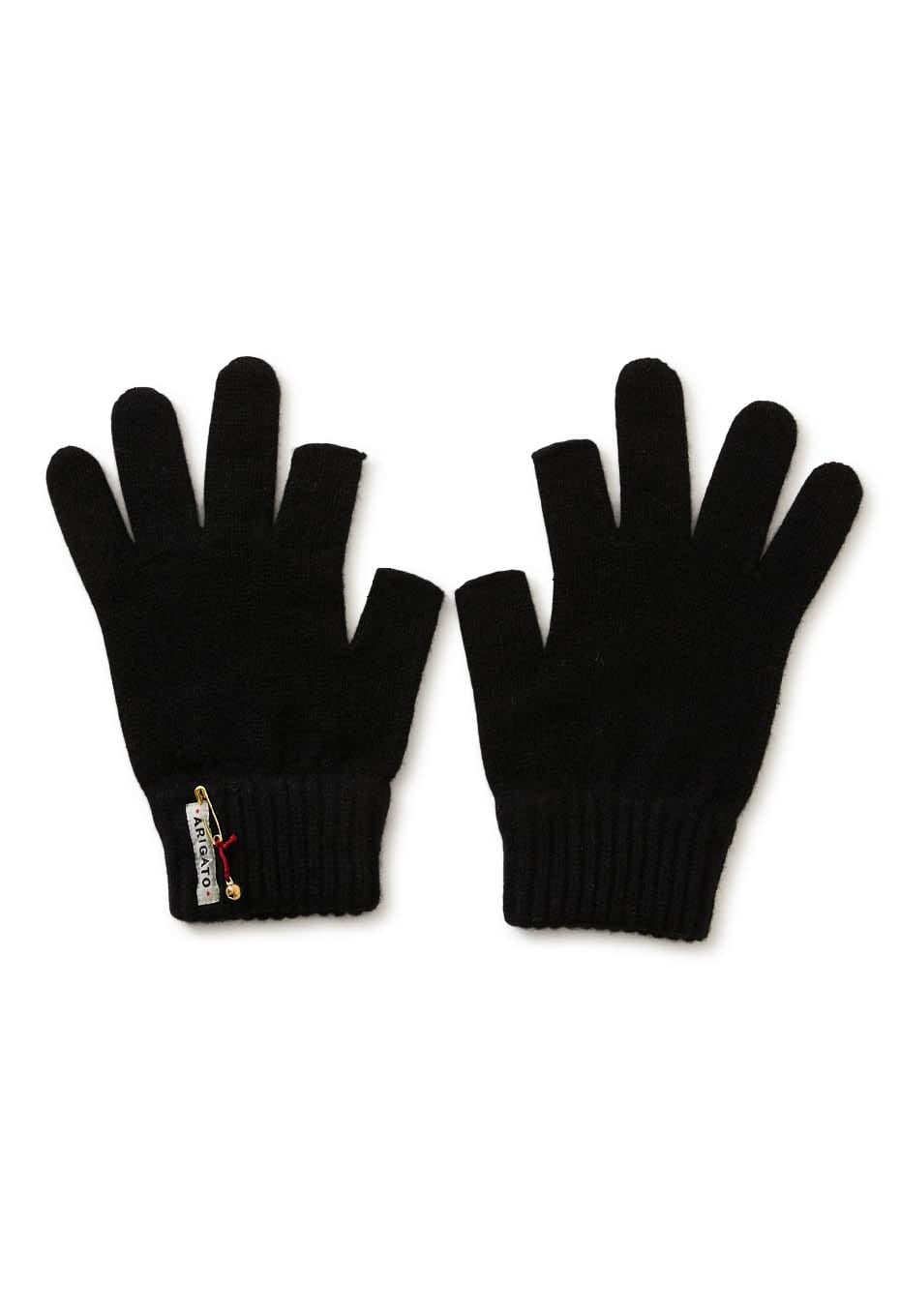Recycled cashmere ubiquitous gloves - BLACK