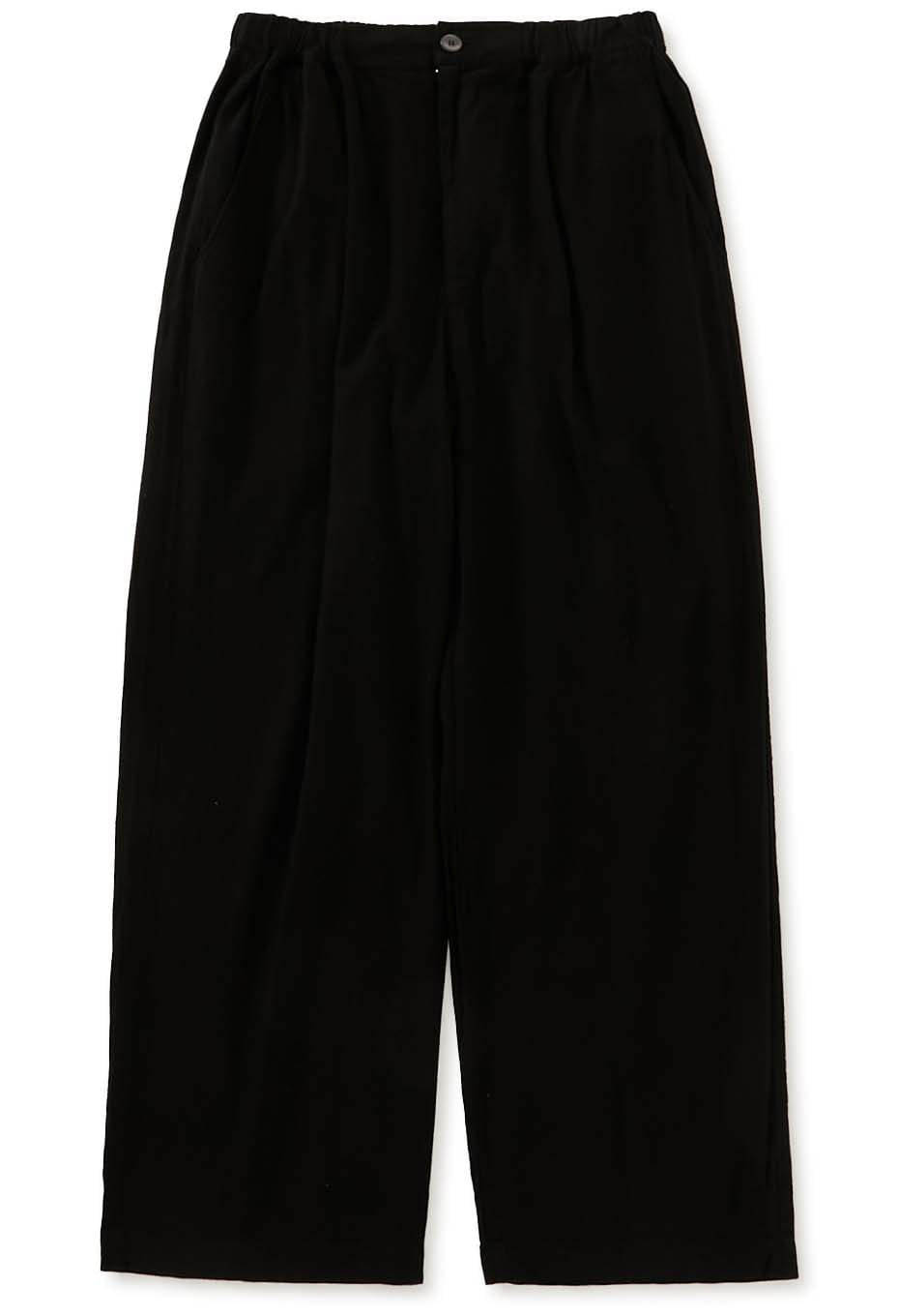 Linen mix tezome black draw straight pants - BLACK