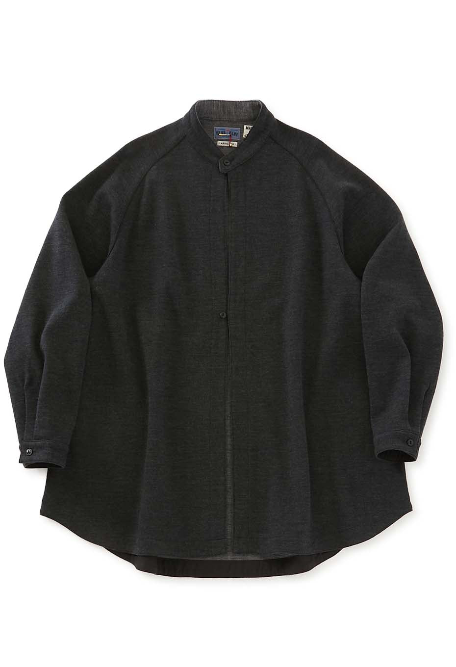 Double face jersey grandpa shirt - CH GRAY
