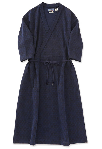 ウールニットジャカード ワンピース - NAVY
