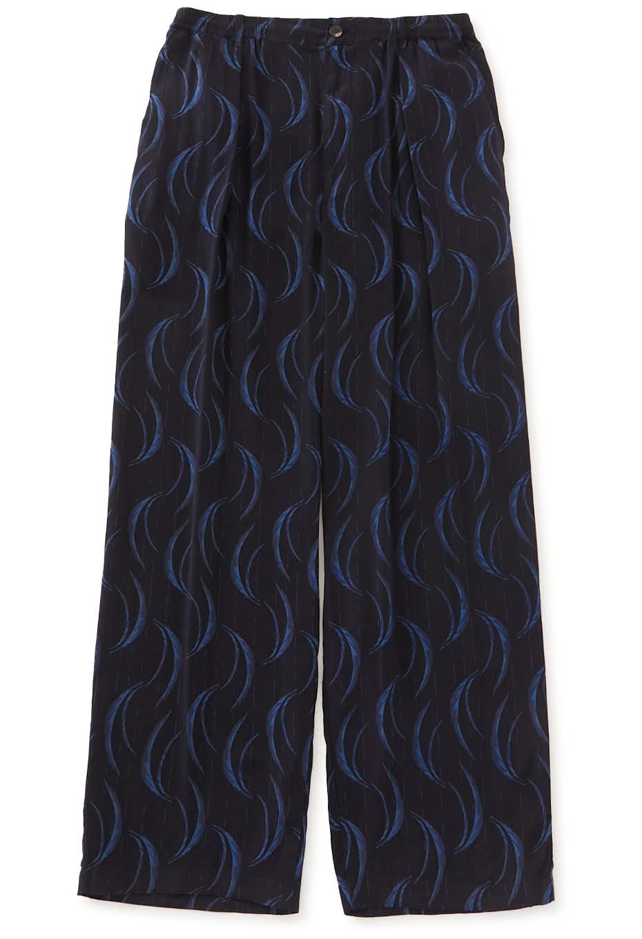 Rayonette Mebuki Print Easy Pants - DARK NAVY