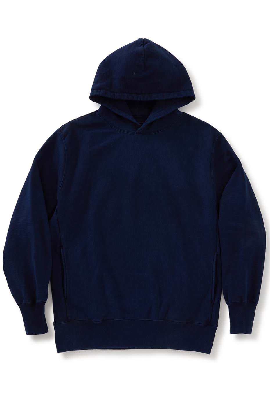 Organic Urake Tezome Sweat Pull Hoodie - INDIGO