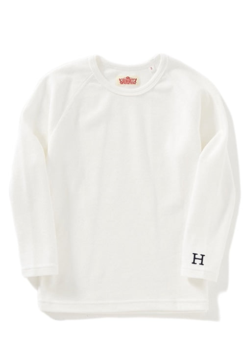 キッズ ストレッチフライス ロングスリーブ Tシャツ - WHITE