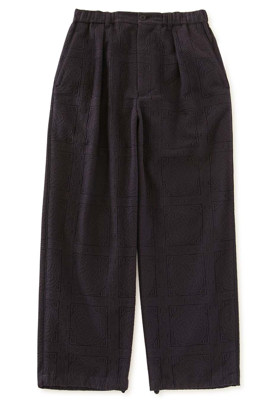 ミズヒキレース ドローストレートパンツ - DARK NAVY