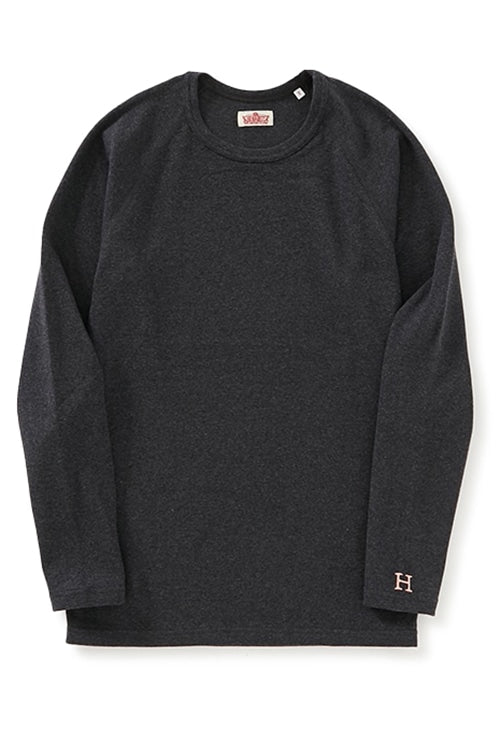 ストレッチフライス ロングスリーブ Tシャツ - DARK GREY