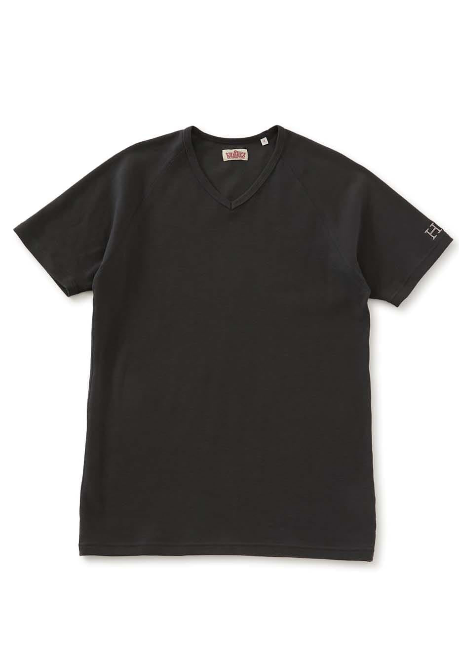 ストレッチフライス Vネックショートスリーブ Tシャツ - CHARCOAL