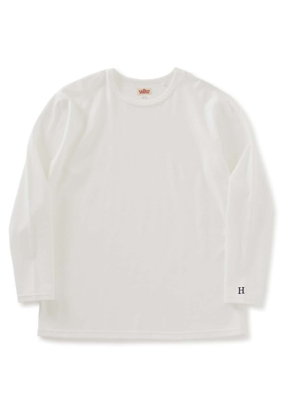 ストレッチフライス コンフォータブル ロングスリーブ Tシャツ - WHITE