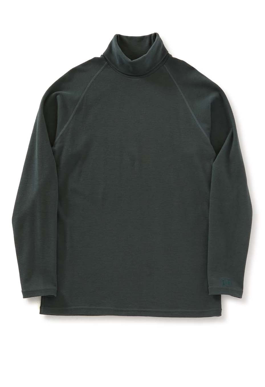 ストレッチフライス タートルネック ロングスリーブ Tシャツ - GREEN