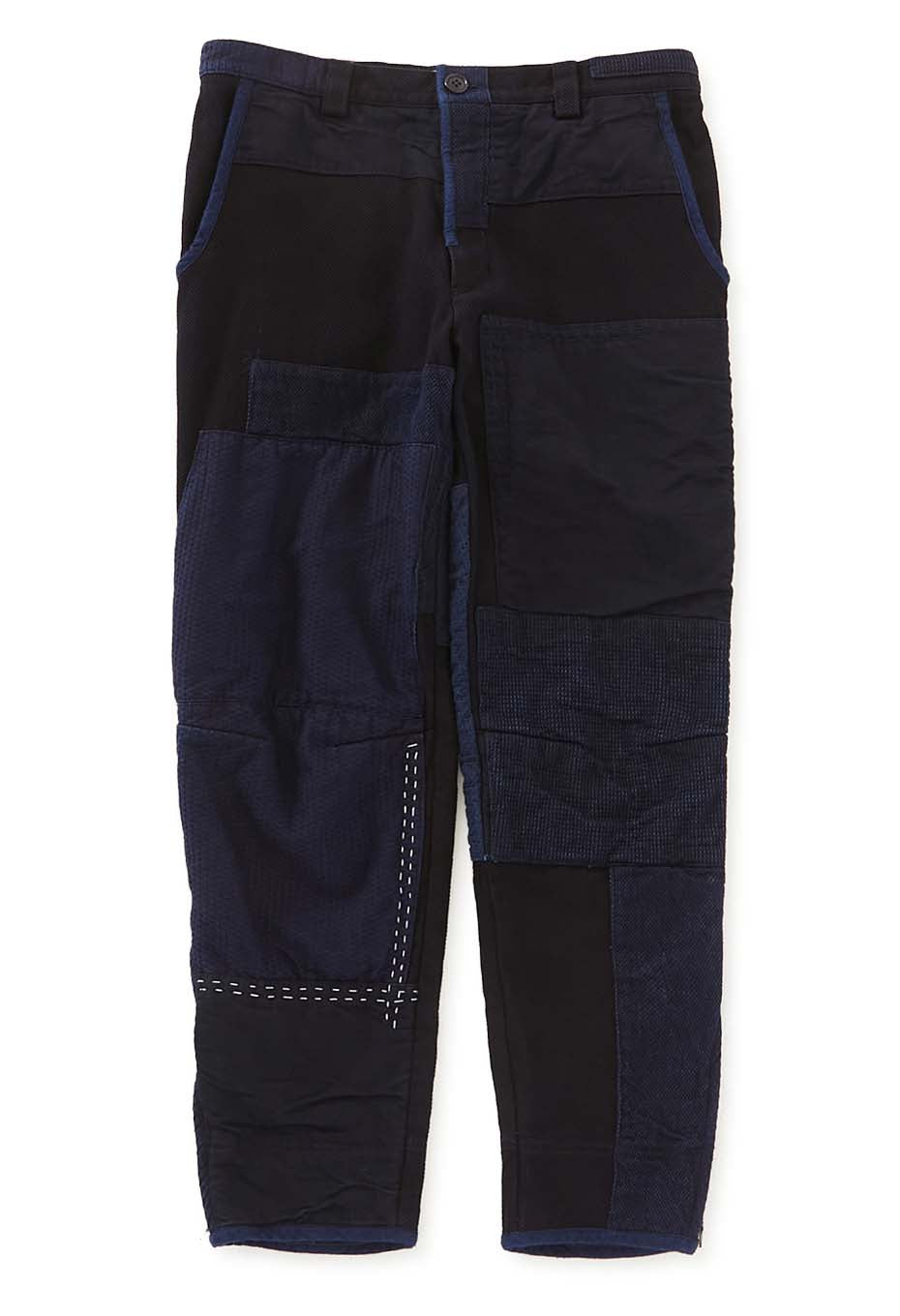 Woven Pure Indigo Sashiko Nenrin Nora Pants - INDIGO