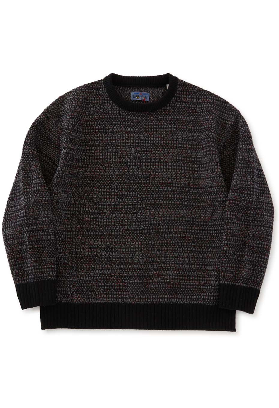 マチアカリ カノコニット クルーネック セーター - BLACK