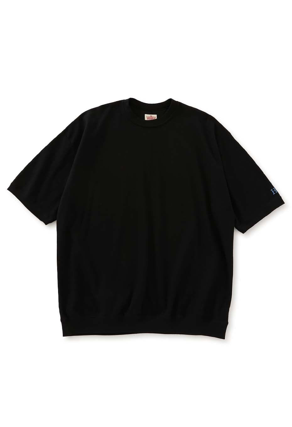 ストレッチフライス 9.5oz ヘムリブ ショートスリーブ Tシャツ - BLACK