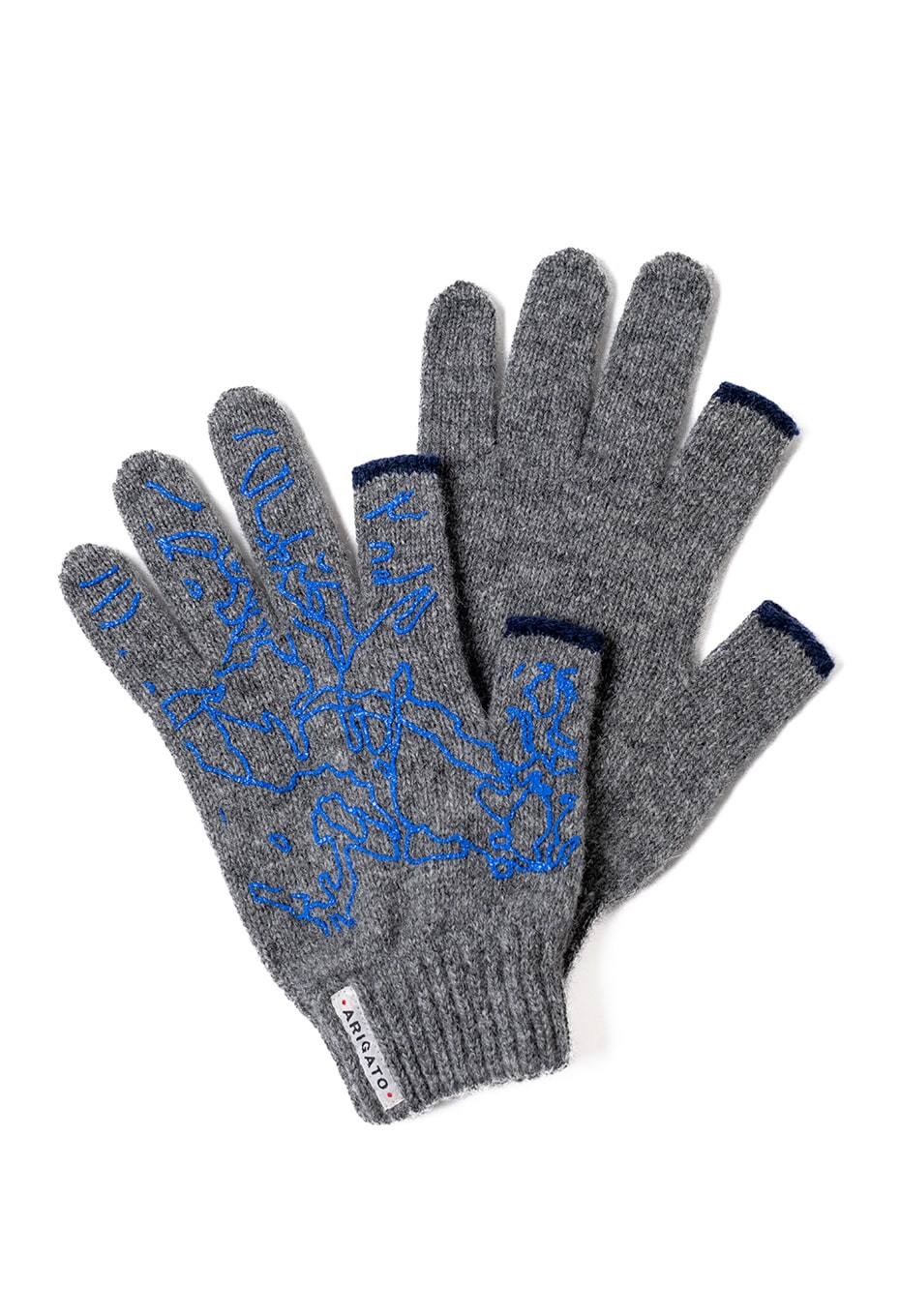 Recycled cashmere spider gloves - GRAY