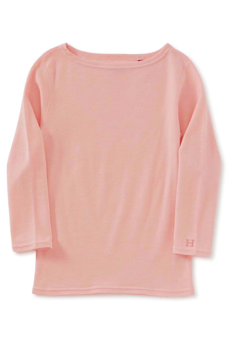 ストレッチフライス ボートネック ハーフスリーブ Tシャツ ウィメンズ - BABY PINK