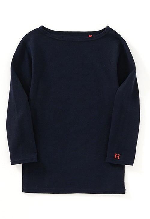 ストレッチフライス ボートネック ハーフスリーブ Tシャツ ウィメンズ - DARK NAVY