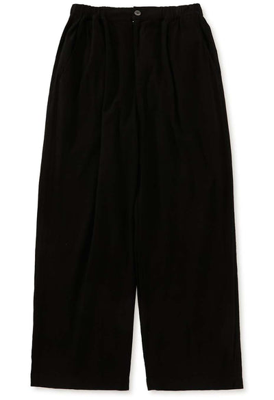 Linen mix tezome black draw straight pants - BLACK