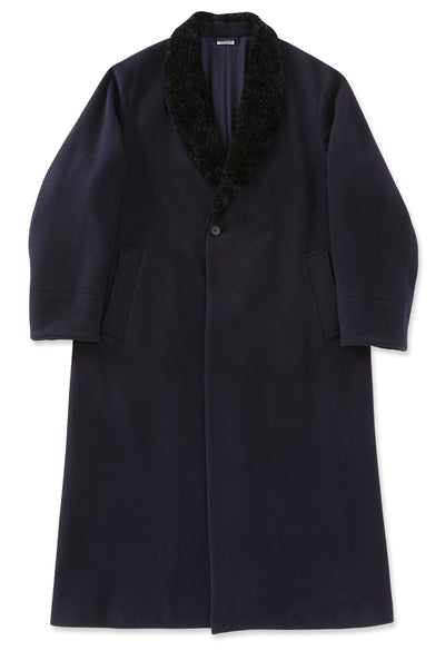 カシミアミックスフリース タイロッケンコート - DARK NAVY