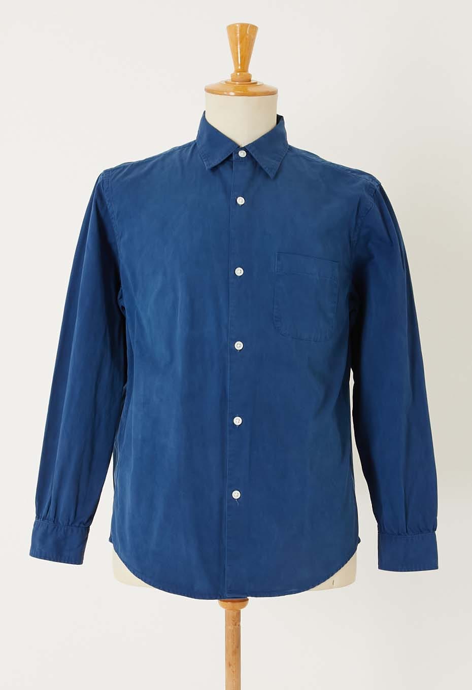 JAPAN DORAKU テンネンホンアイ ツイルクロスギャザーシャツ - INDIGO