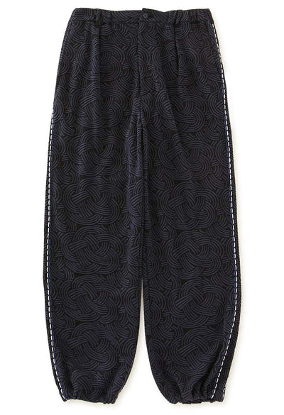 ミズヒキニットジャカード サイドラインパンツ - DARK NAVY