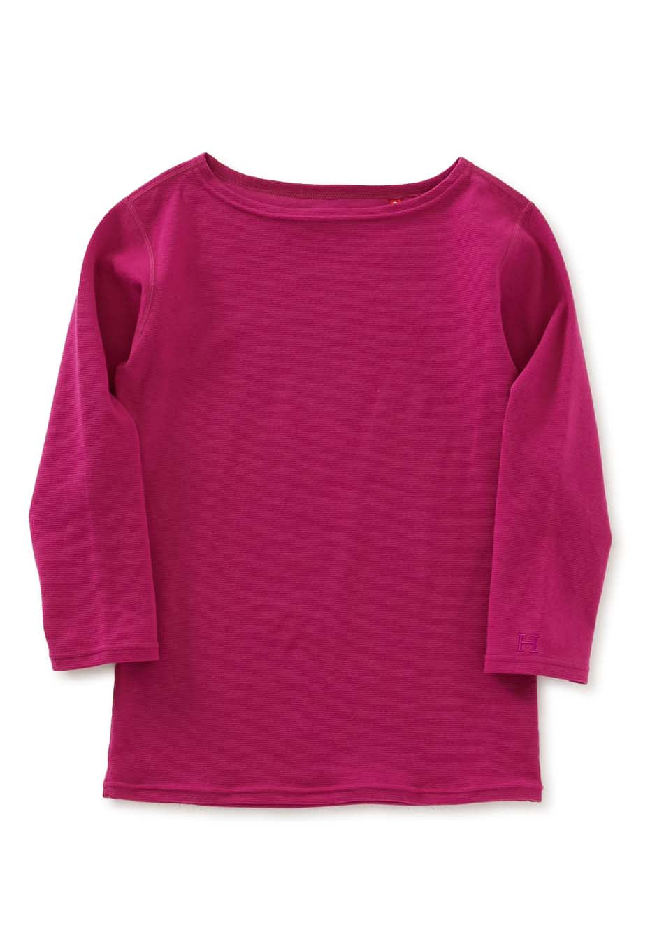 ストレッチフライス ボートネック ハーフスリーブ Tシャツ ウィメンズ - DARK PINK