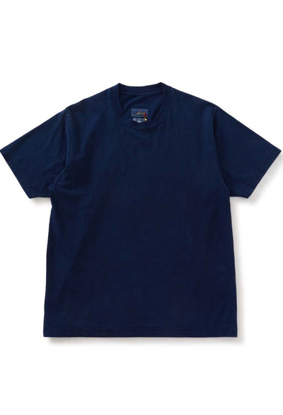 オーガニックコットン インディゴテゾメ ハイゲージテンジク Tシャツ - INDIGO