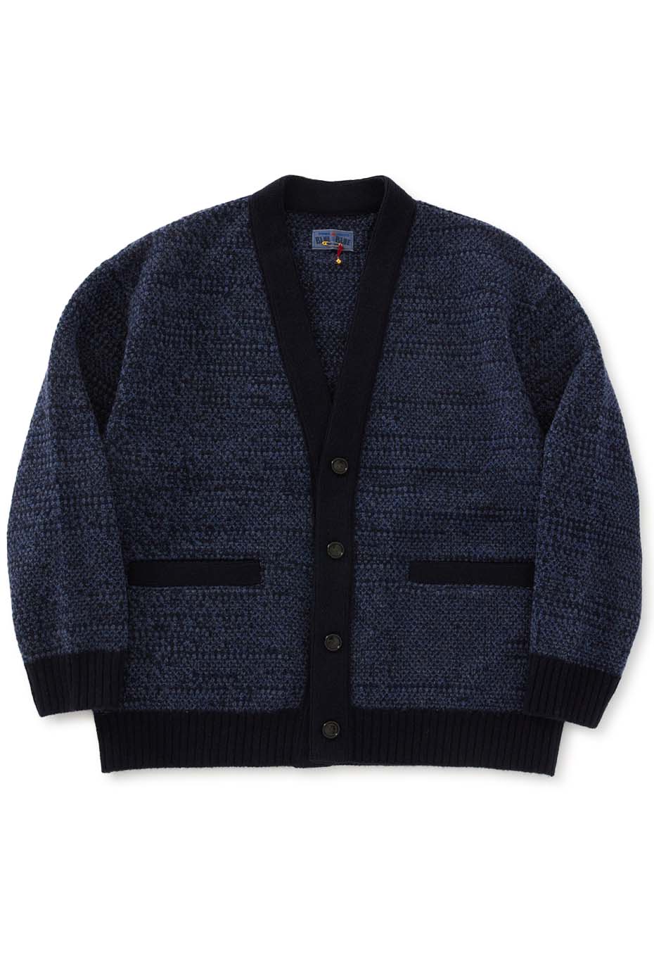 マチアカリ カノコニット Vネック カーディガン - NAVY