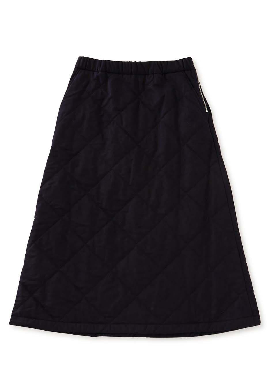 Indigo Tsujigahana Quilted Skirt - INDIGO
