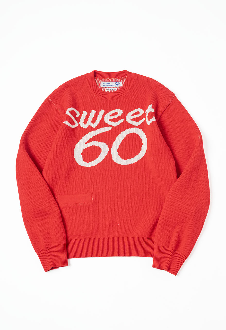 Sweet 60 /コットンクルーネックニット - RED