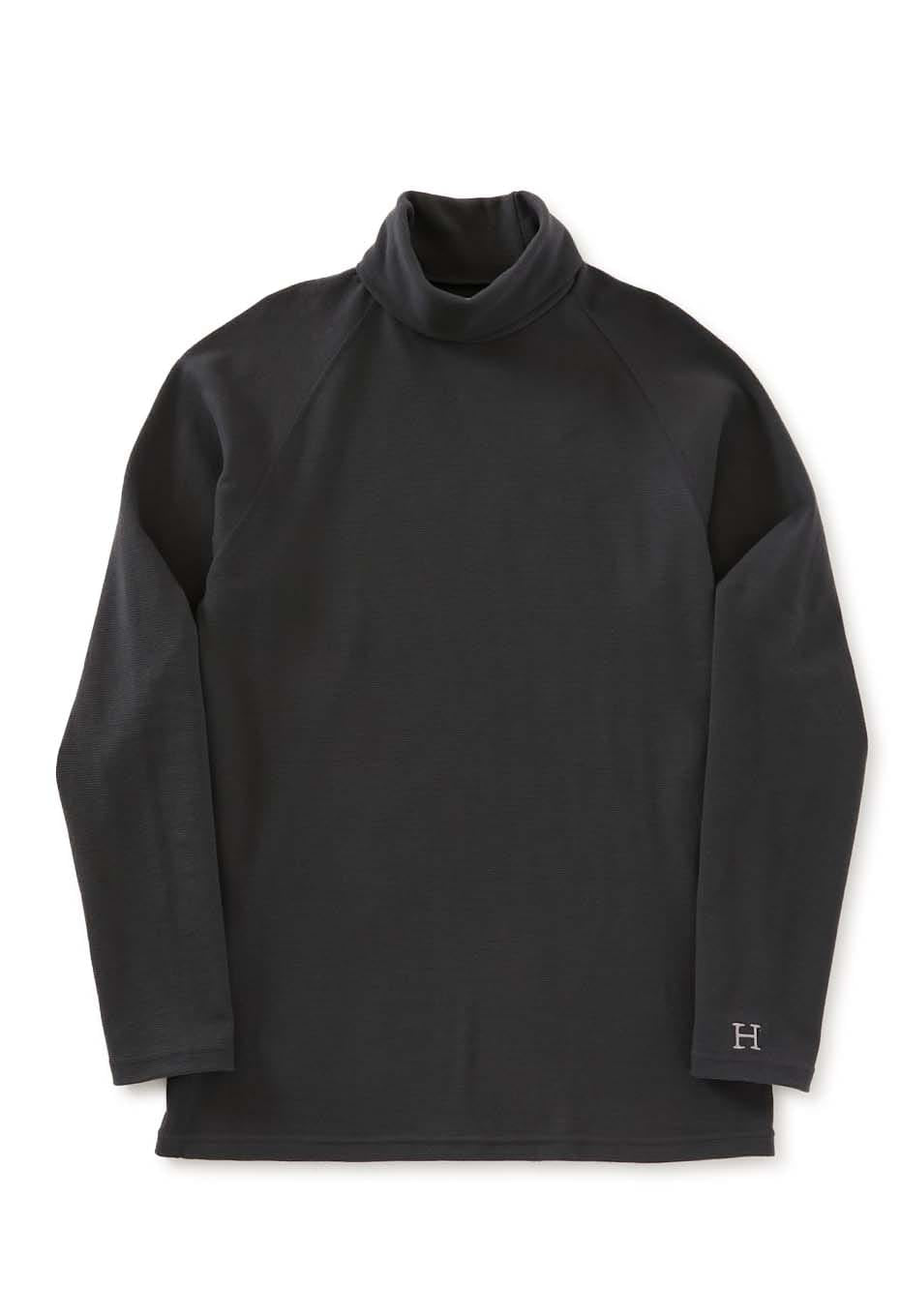 ストレッチフライス タートルネック ロングスリーブ Tシャツ - CHARCOAL