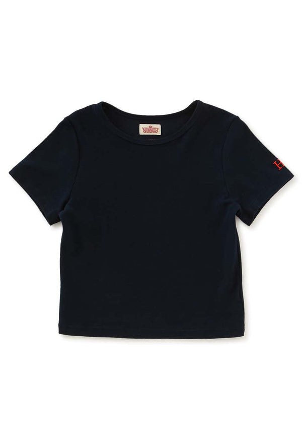 ストレッチフライス クロップド ショートスリーブ  Tシャツ ウィメンズ - DARK NAVY