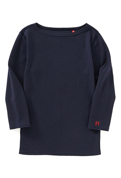 ストレッチフライス ボートネック ハーフスリーブ Tシャツ ウィメンズ - NAVY