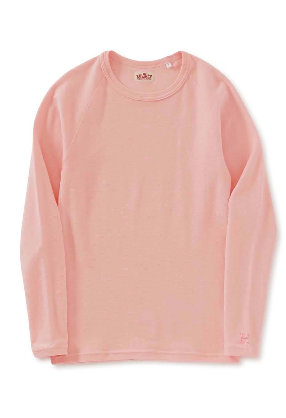 ストレッチフライス ロングスリーブ Tシャツ - BABY PINK