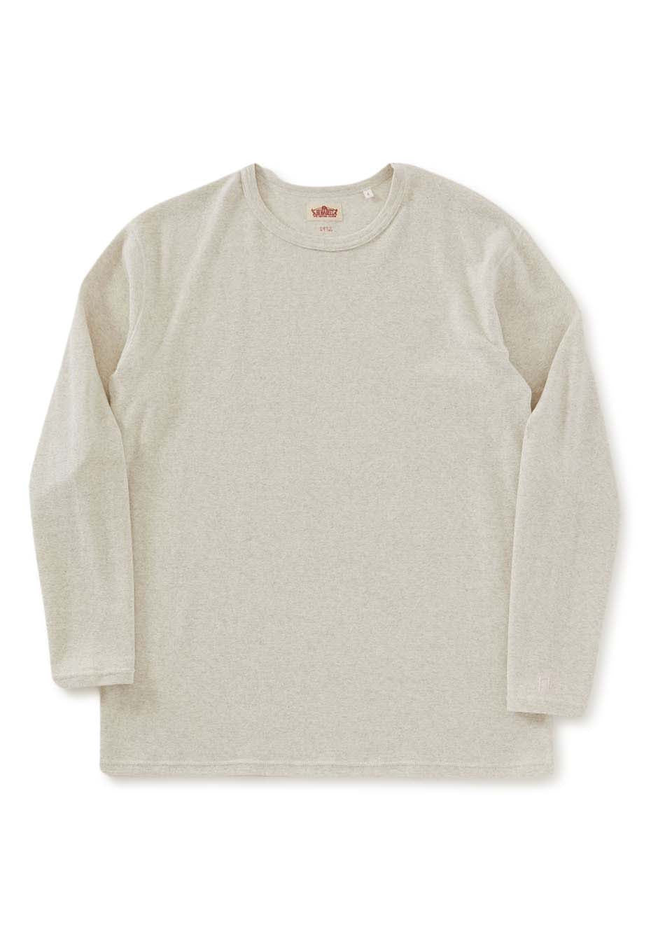 ストレッチフライス コンフォータブル ロングスリーブ Tシャツ - NATURAL