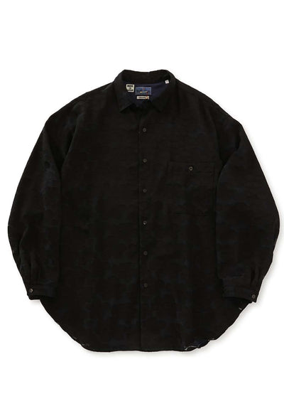 スカシモヨウ ロングスリーブシャツ - BLACK